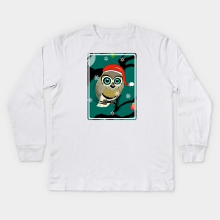 Christmas Owl Kids Long Sleeve T-Shirt